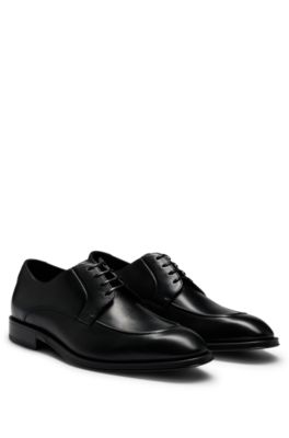 BOSS - Leather Derby shoes with double stitching on uppers