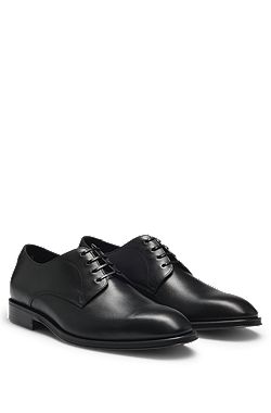 Italian leather Derby shoes with stitching details