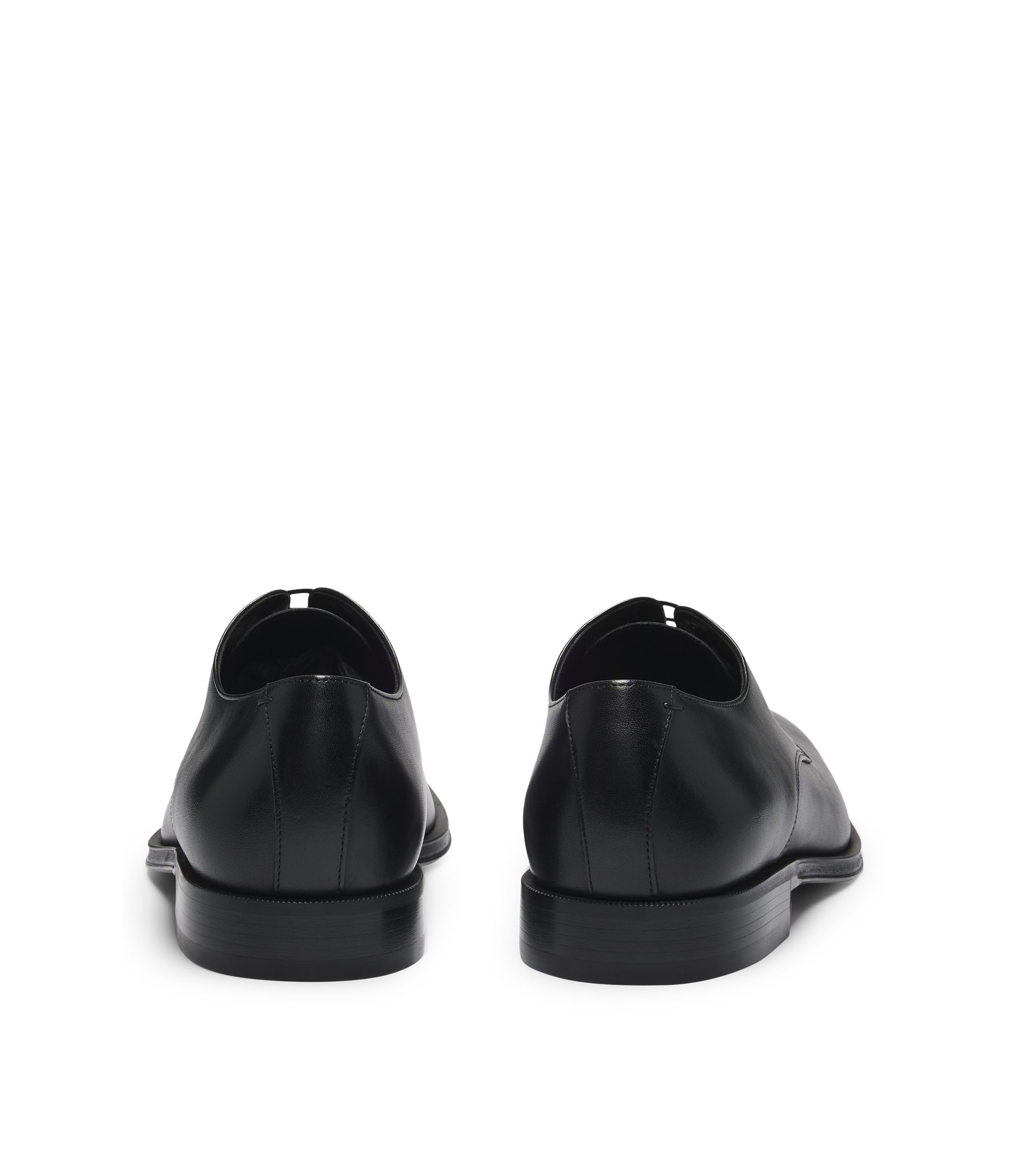 BOSS - Italian leather Derby shoes with stitching details