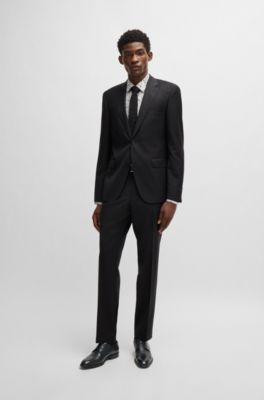 Italian leather Derby shoes with stitching details, Black