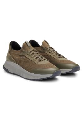 Hugo Boss Ttnm Evo Slon Knsd Sneaker In Dark Green