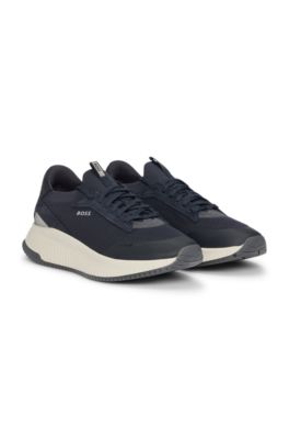 Hugo Boss Ttnm Evo Trainers With Knitted Uppers In Dark Blue