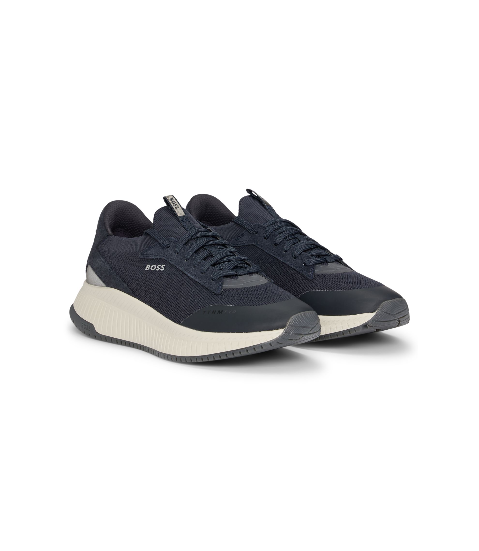 BOSS - TTNM EVO trainers with knitted uppers - Dark Blue
