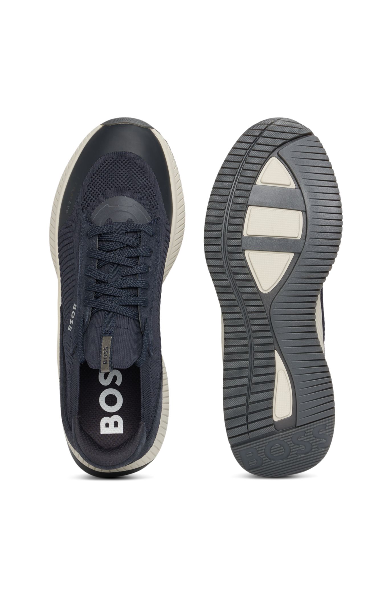 BOSS - TTNM EVO trainers with knitted uppers - Dark Blue