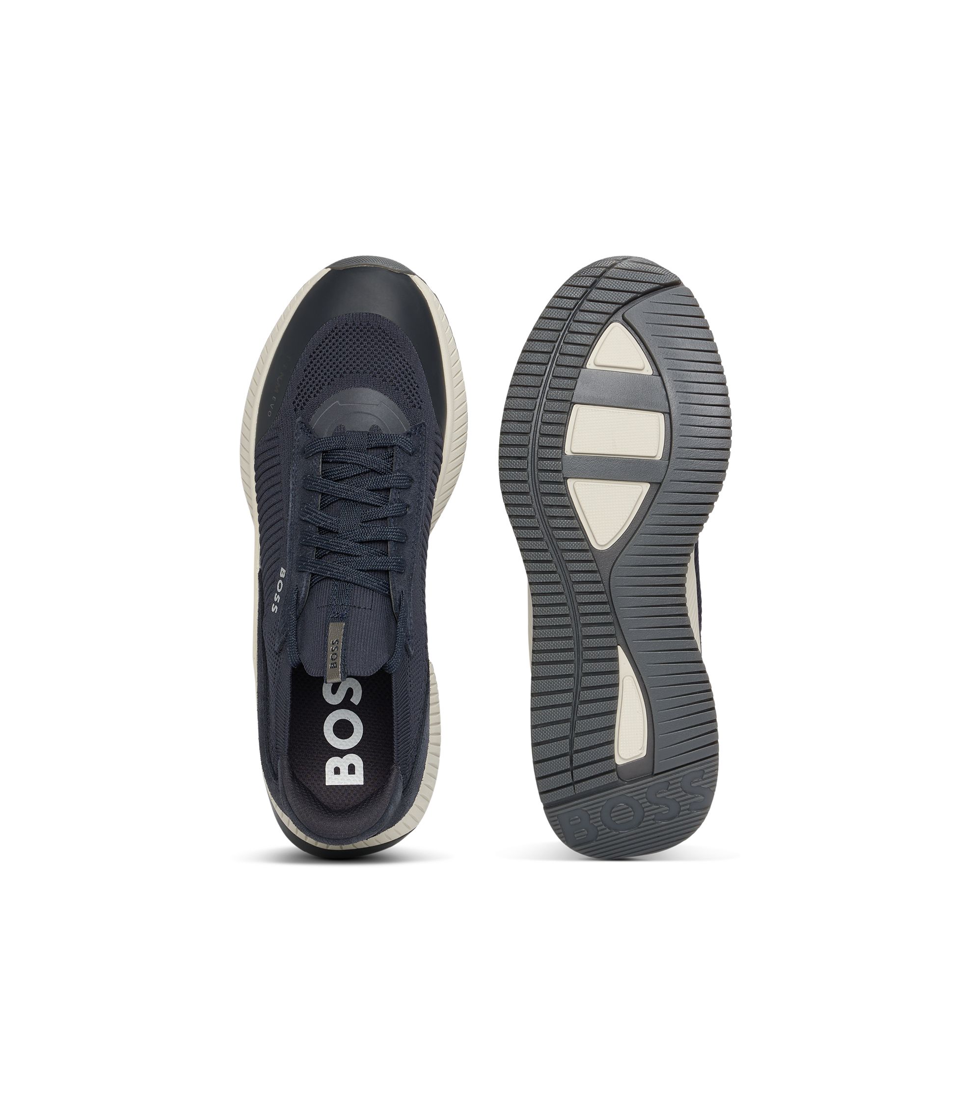 【関税込み】BOSS ネイビー TTNM Evo ニット スニーカー BOSS - TTNM EVO trainers with knitted uppers - Dark Blue