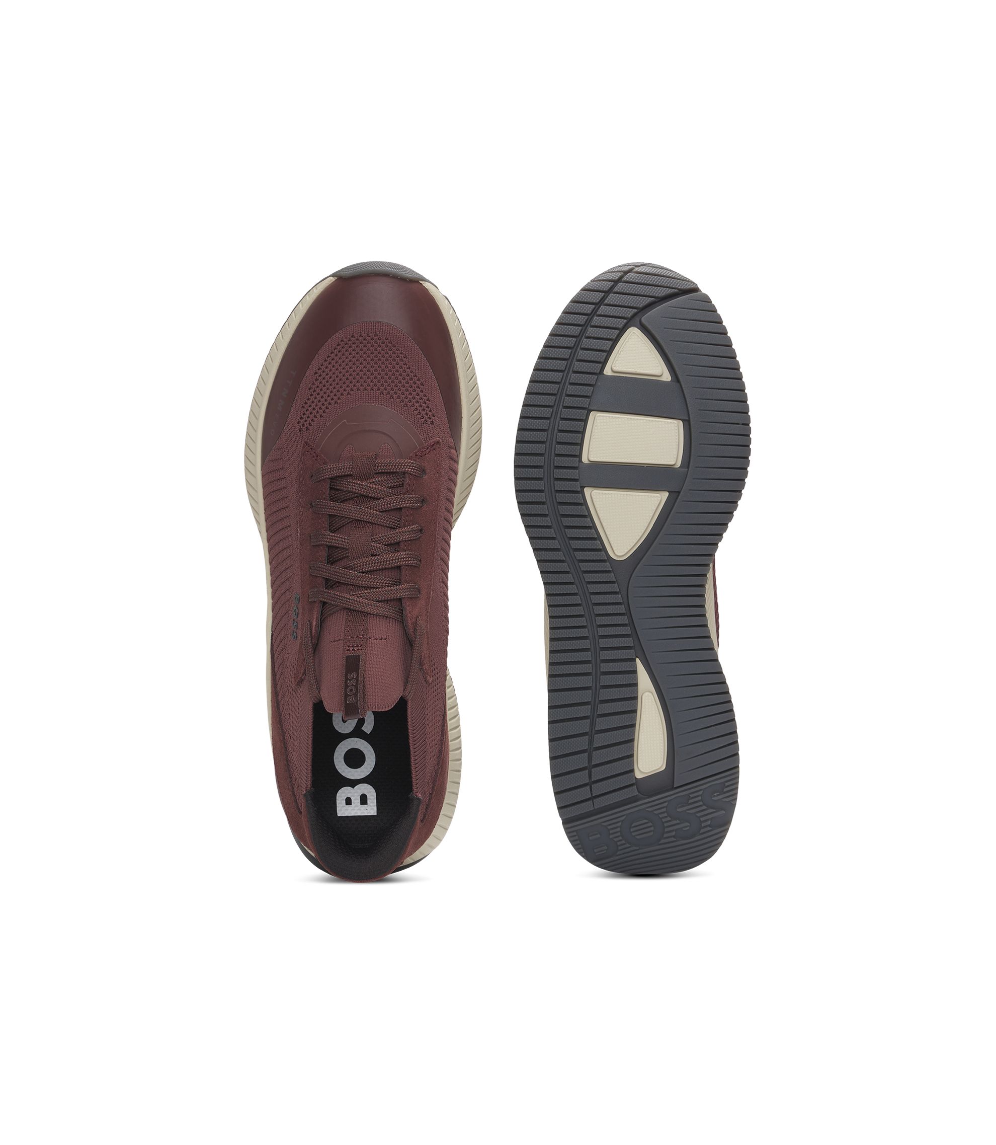 BOSS - TTNM EVO trainers with knitted uppers - Dark Red