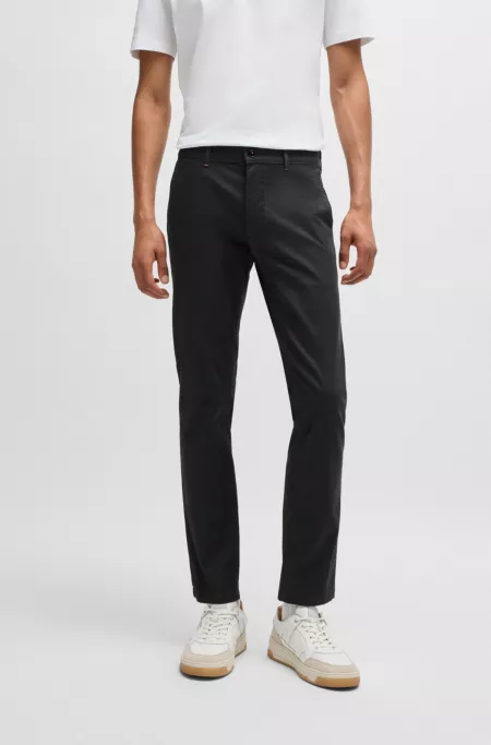 Slim-fit trousers in printed stretch-cotton twill