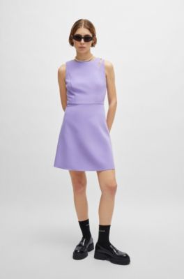 Mocasines de piel con suela gruesa y logo apilado, Negro