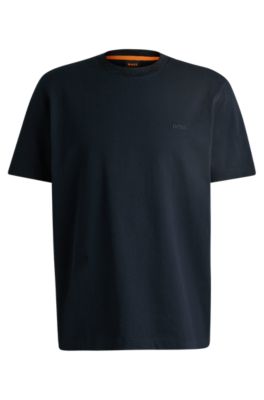 Hugo Boss Cotton-jersey T-shirt With Logo Detail In Dark Blue