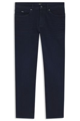 Blue slim-fit jeans in cashmere-touch denim, Dark Blue