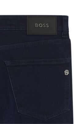 Blue slim-fit jeans cashmere-touch denim