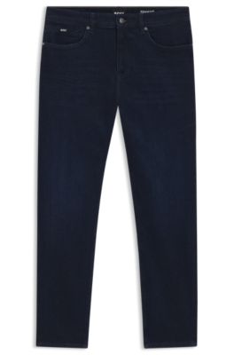 Maine Blue regular-fit jeans in cashmere-touch denim, Dark Blue