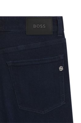 Maine Blue regular-fit jeans in cashmere-touch denim, Dark Blue