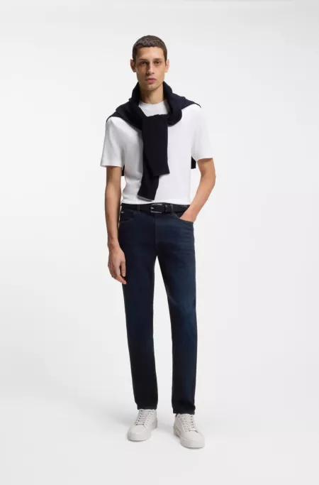 Maine Blue regular-fit jeans in cashmere-touch denim