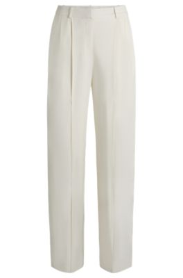 パンツ BOSS Woman Pants White 50533234 118 BOSS - Loose-fit cargo trousers in stretch-cotton twill