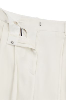 Pantalones relaxed fit con pernera ancha, Blanco