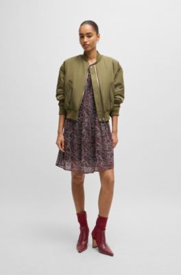 Ankle boots in suede and leather with side zip, Dark Red