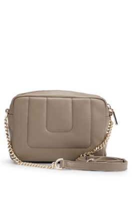 Quilted crossbody bag with Double B monogram hardware, Brown