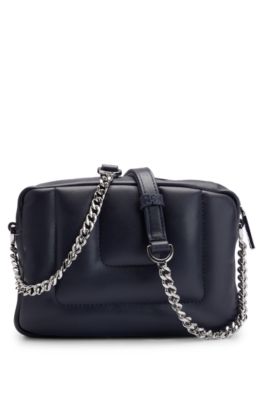 Quilted crossbody bag with Double B monogram hardware, Dark Blue