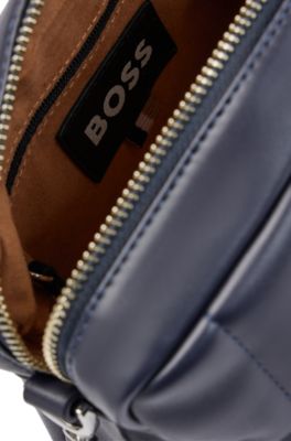 Quilted crossbody bag with Double B monogram hardware, Dark Blue