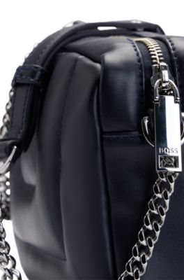 Quilted crossbody bag with Double B monogram hardware, Dark Blue