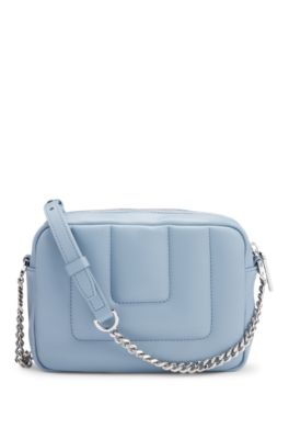 Quilted crossbody bag with Double B monogram hardware, Light Blue