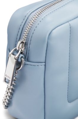 Quilted crossbody bag with Double B monogram hardware, Light Blue