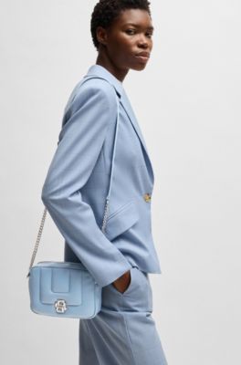 Quilted crossbody bag with Double B monogram hardware, Light Blue