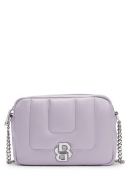 Quilted crossbody bag with Double B monogram hardware, Light Purple