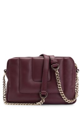 Quilted crossbody bag with Double B monogram hardware, Dark Red