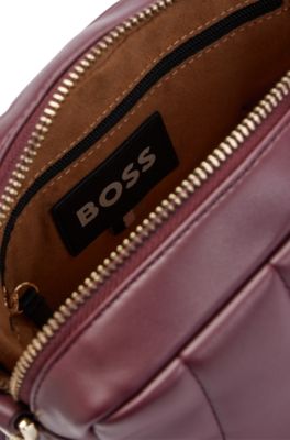 Quilted crossbody bag with Double B monogram hardware, Dark Red