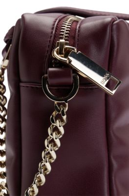 Quilted crossbody bag with Double B monogram hardware, Dark Red