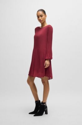 Block-heel ankle boots in suede and leather, Black