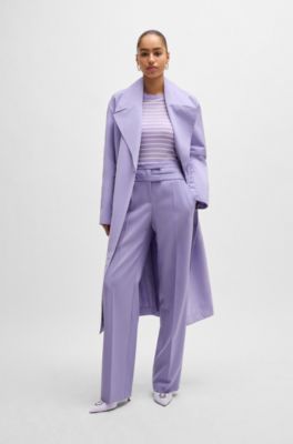 Leather and suede pumps with Double B monogram trim, Purple