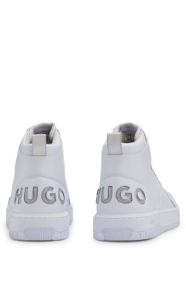 High-top trainers with bubble branding, White