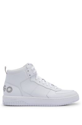 High-top trainers with bubble branding, White