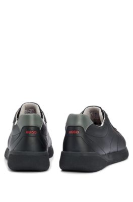 HUGO - Cupsole trainers with logo details on rubber outsole - Black