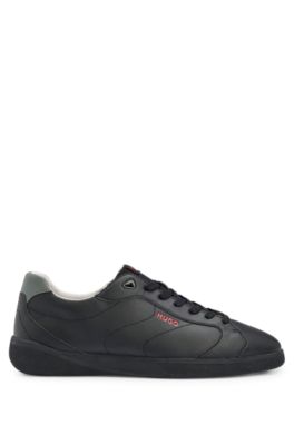HUGO - Cupsole trainers with logo details on rubber outsole - Black