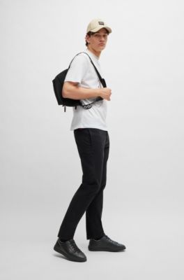 Cupsole trainers with logo details on rubber outsole, Black