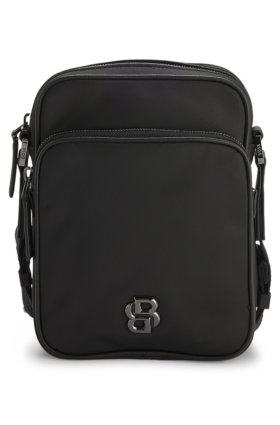 BOSS - Twill reporter bag with Double B monogram - Black BOSS - Twill reporter bag with Double B monogram - Black