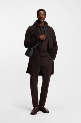 Bolso mensajero con monograma Double&nbsp;B met&aacute;lico, Negro