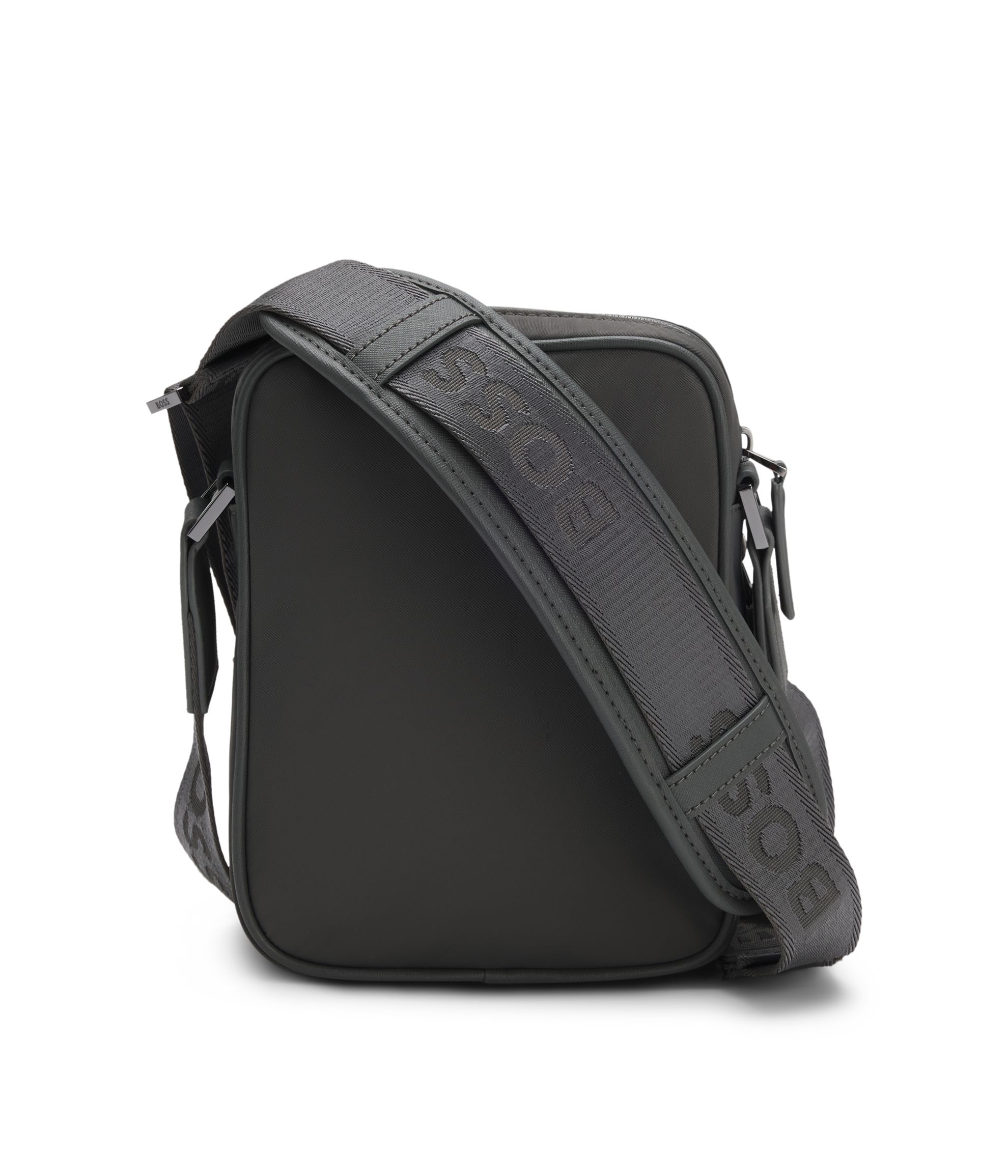 BOSS - Reporter bag with Double B monogram hardware - Grey