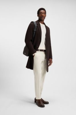 Bolso mensajero con monograma Double&nbsp;B met&aacute;lico, Marr&oacute;n oscuro