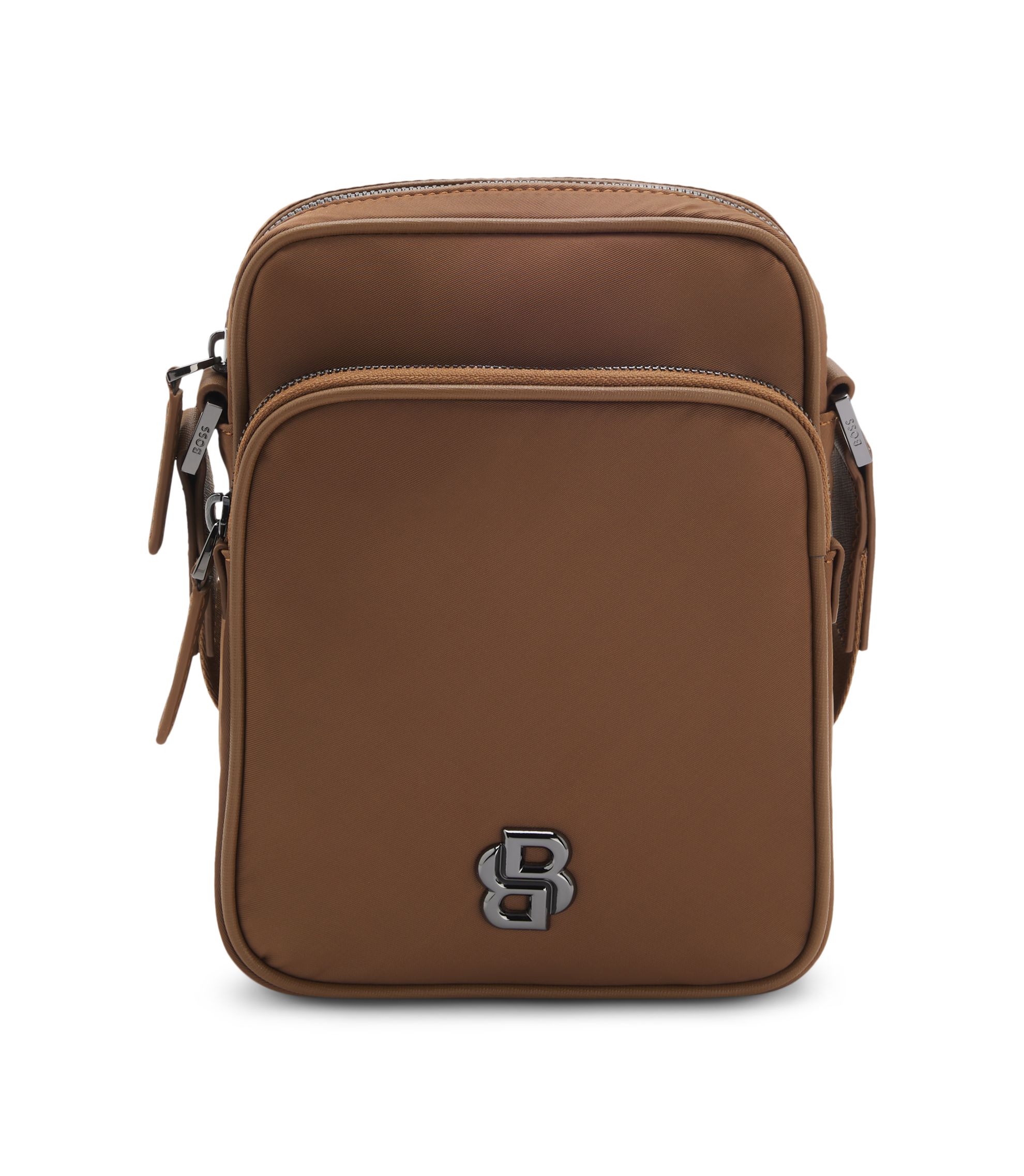 BOSS - Reporter bag with Double B monogram hardware - Brown