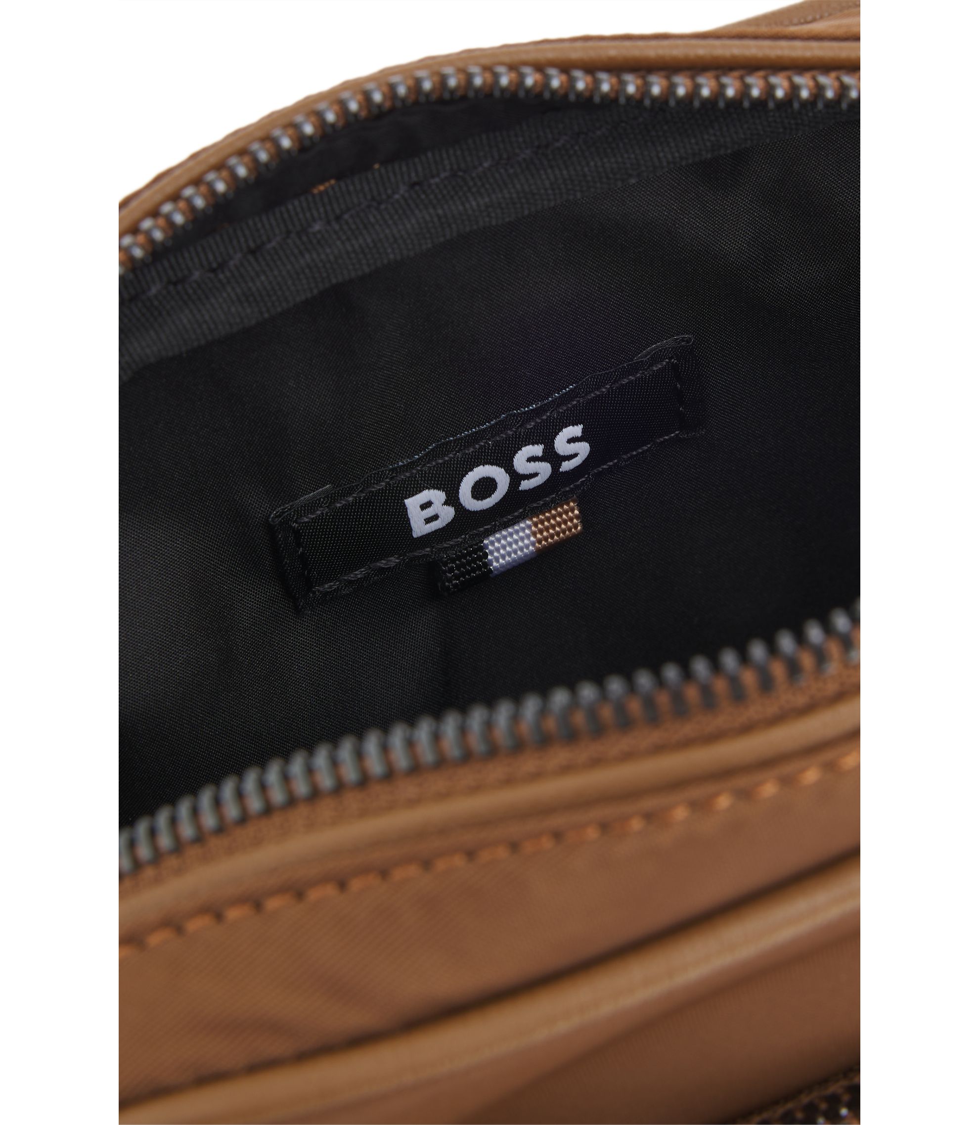 BOSS - Reporter bag with Double B monogram hardware - Brown