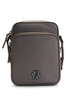 Bolso mensajero de sarga con monograma Double B