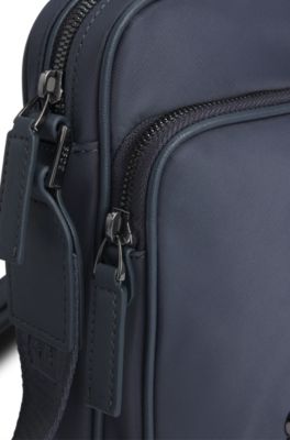 BOSS - Twill reporter bag with Double B monogram - Blue