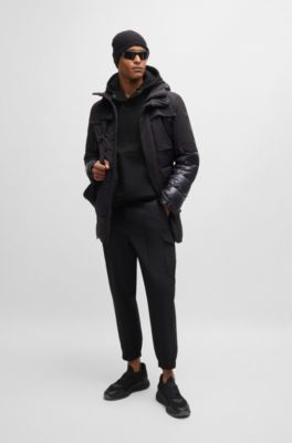 Hoodie with mirror-effect logo, Black