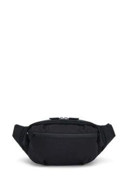 BOSS Logo detail belt bag with top handle Black