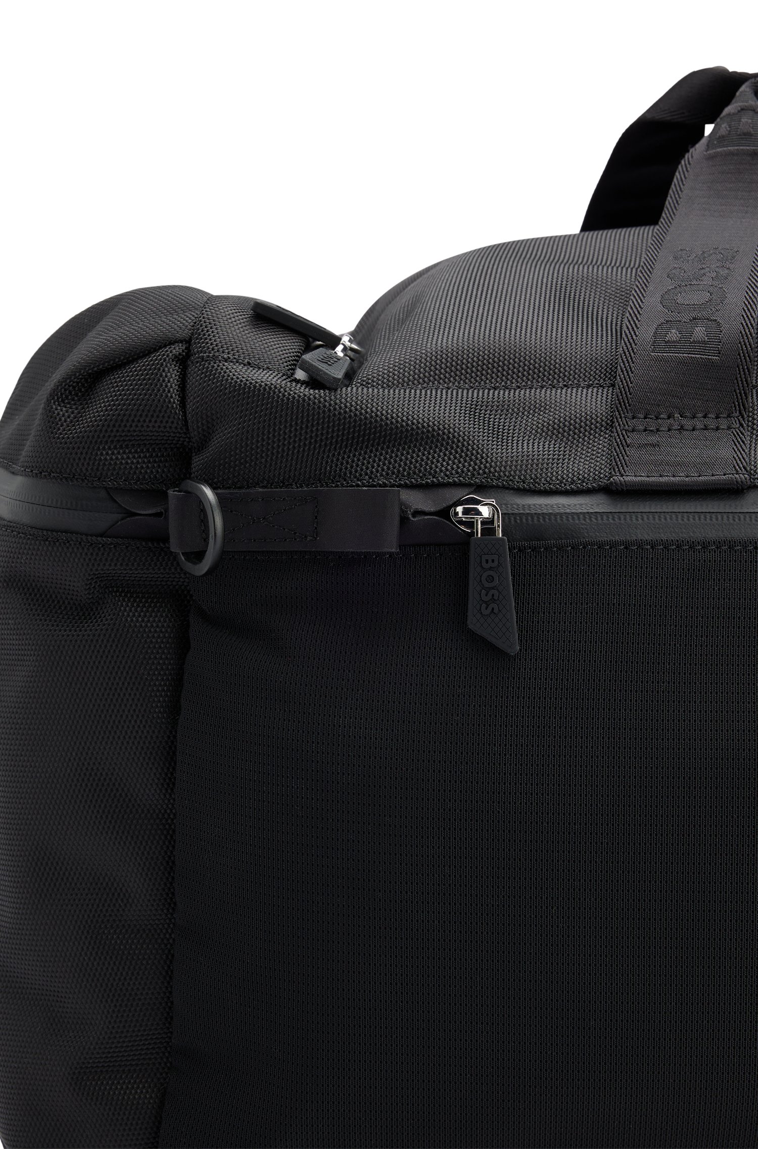 Logo-detail holdall with branded backpack straps